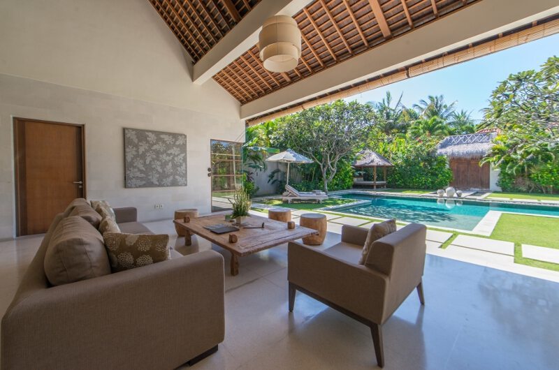 Nyaman Villas Living Area with Pool View, Seminyak | 8 Bedroom Villas Bali