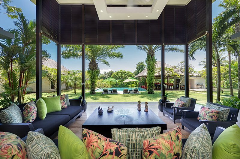 Bendega Villas Seating Area with Pool View, Canggu | 8 Bedroom Villas Bali