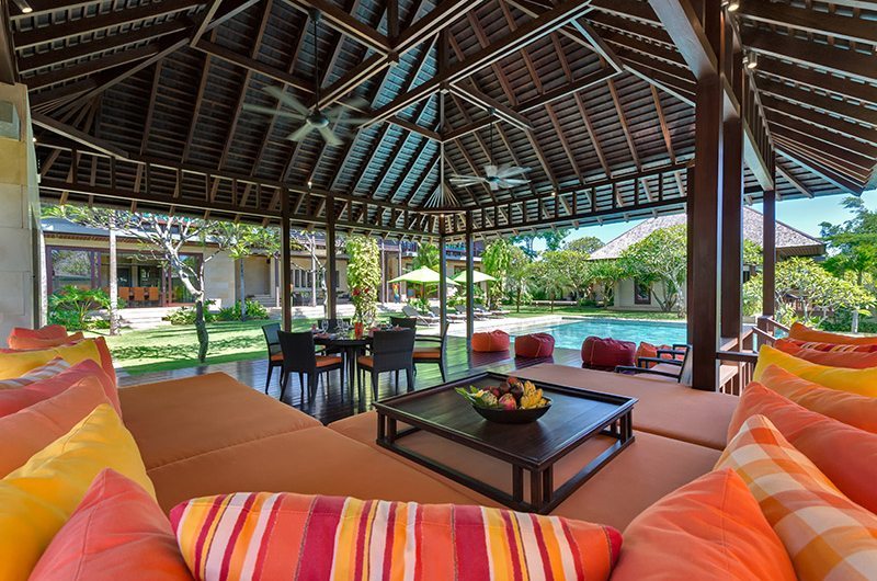 Bendega Villas Lounge Area with Pool View, Canggu | 8 Bedroom Villas Bali
